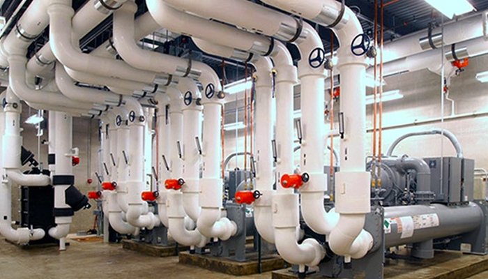 Hệ thống đường ống và bơm nước cấp lạnh