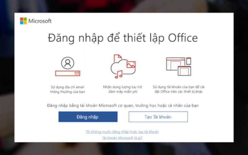 đăng nhập vào Microsoft Office 365