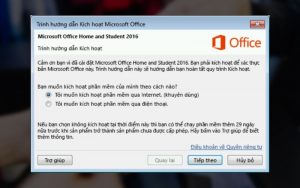 thực hiện theo hướng dẫn để kích hoạt Office 365 bản quyền