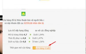thời gian thành lập shop trên taobao