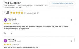 Pod Supplier nhận được đánh giá tích cực từ khách hàng