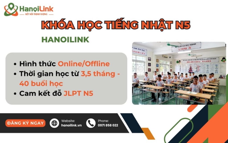 Khóa học tiếng Nhật N5 tại HanoiLink