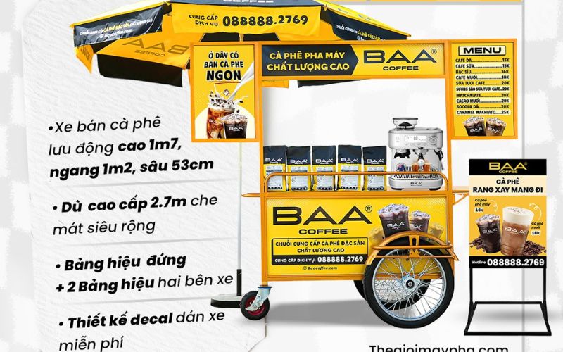 Xe đẩy cà phê mang đi