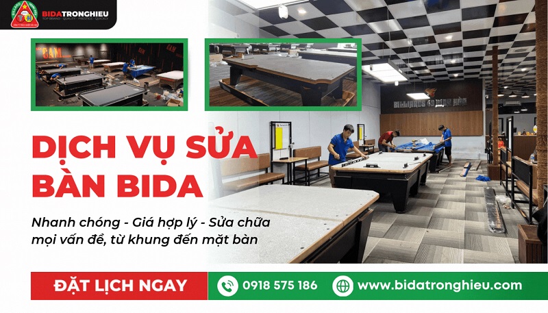 Dịch vụ sửa bàn bida uy tín tại Bida Trọng Hiếu